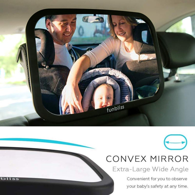 Funbliss Baby Car Mirror for Rear Facing Seat,360° Rotation, Safety Certified Shatterproof Acrylic Glass, Clear Wide View,Infant Mirror for Car Seat Rear Facing - Image 4
